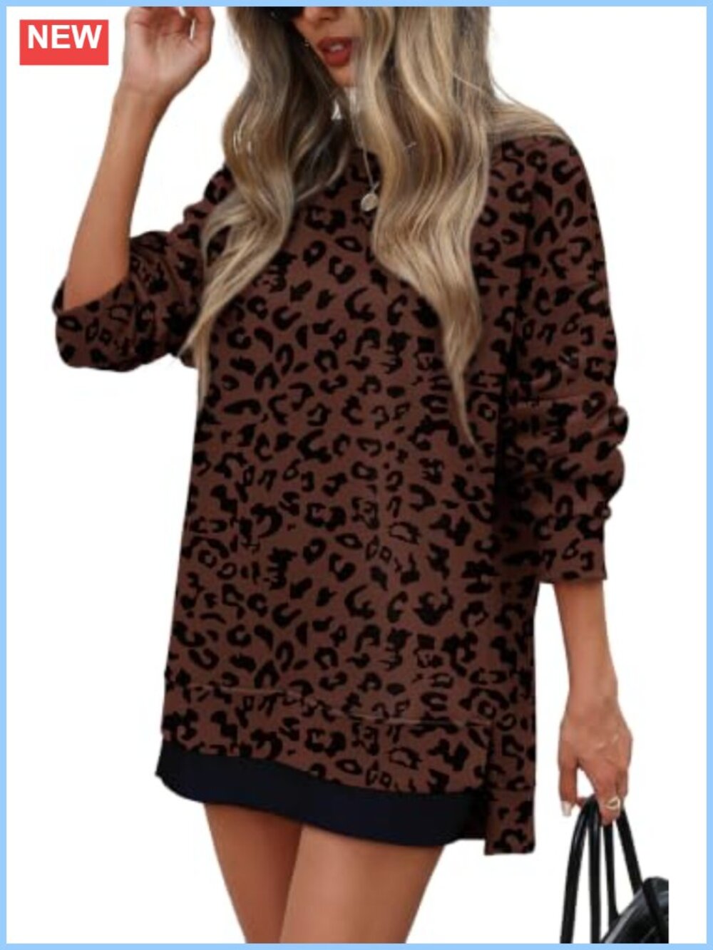 Oversized Crewneck Sweatshirt Tunic Long Sleeve Pullover Womens Top